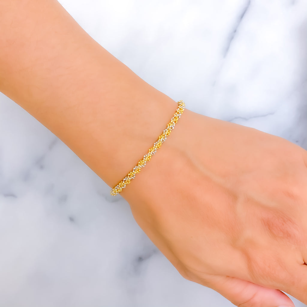 Golden Bronze & Gunmetal Two Tone Stretch Bead Bracelet main image 1