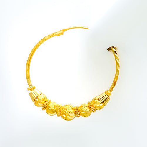 Dressy Multi-Bead 22k Gold Bali Earrings