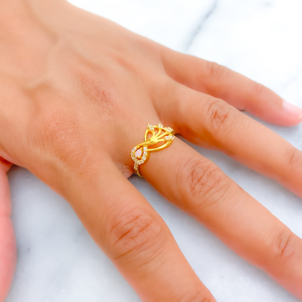 Iconic Brilliant 22k Gold CZ Ring – Andaaz Jewelers