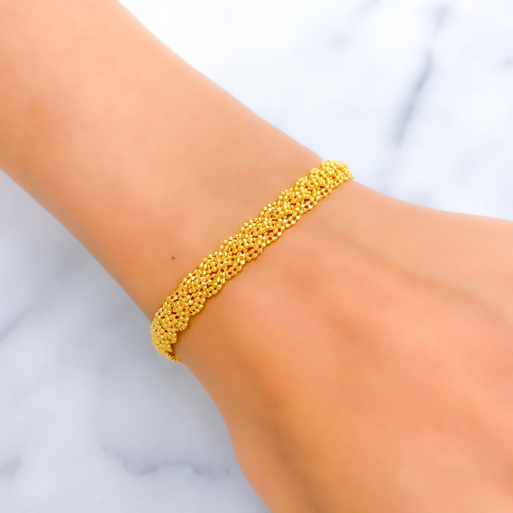 Evergreen High Finish 21k Gold Rope Chain Bracelet – Andaaz Jewelers