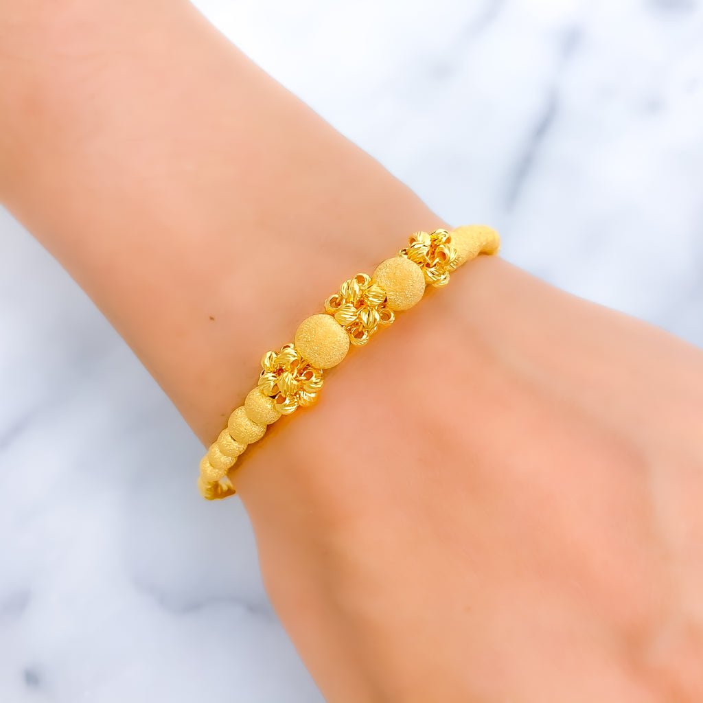 Alternating Popcorn Orb 21K Gold Bangle Bracelet – Andaaz Jewelers