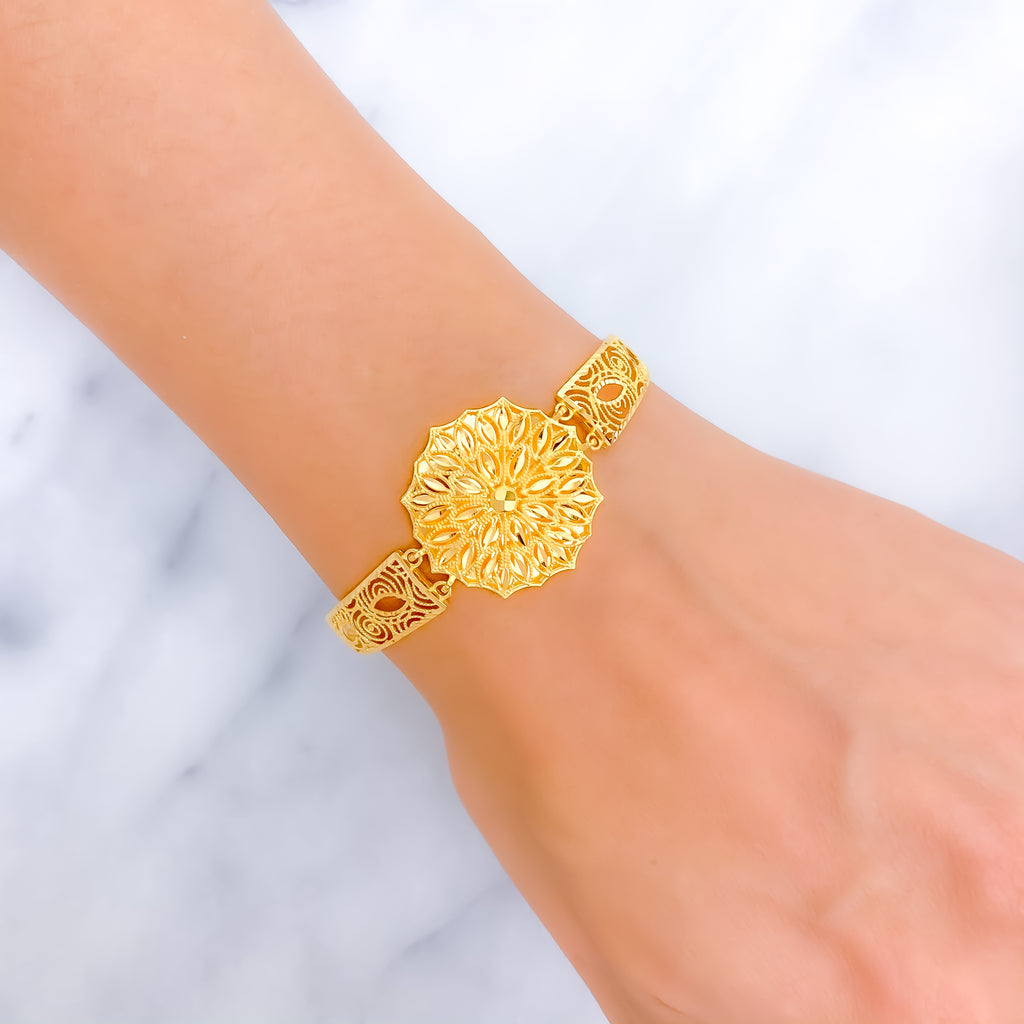 Unique Cutwork 22k Gold Flexi Bangle Bracelet – Andaaz Jewelers