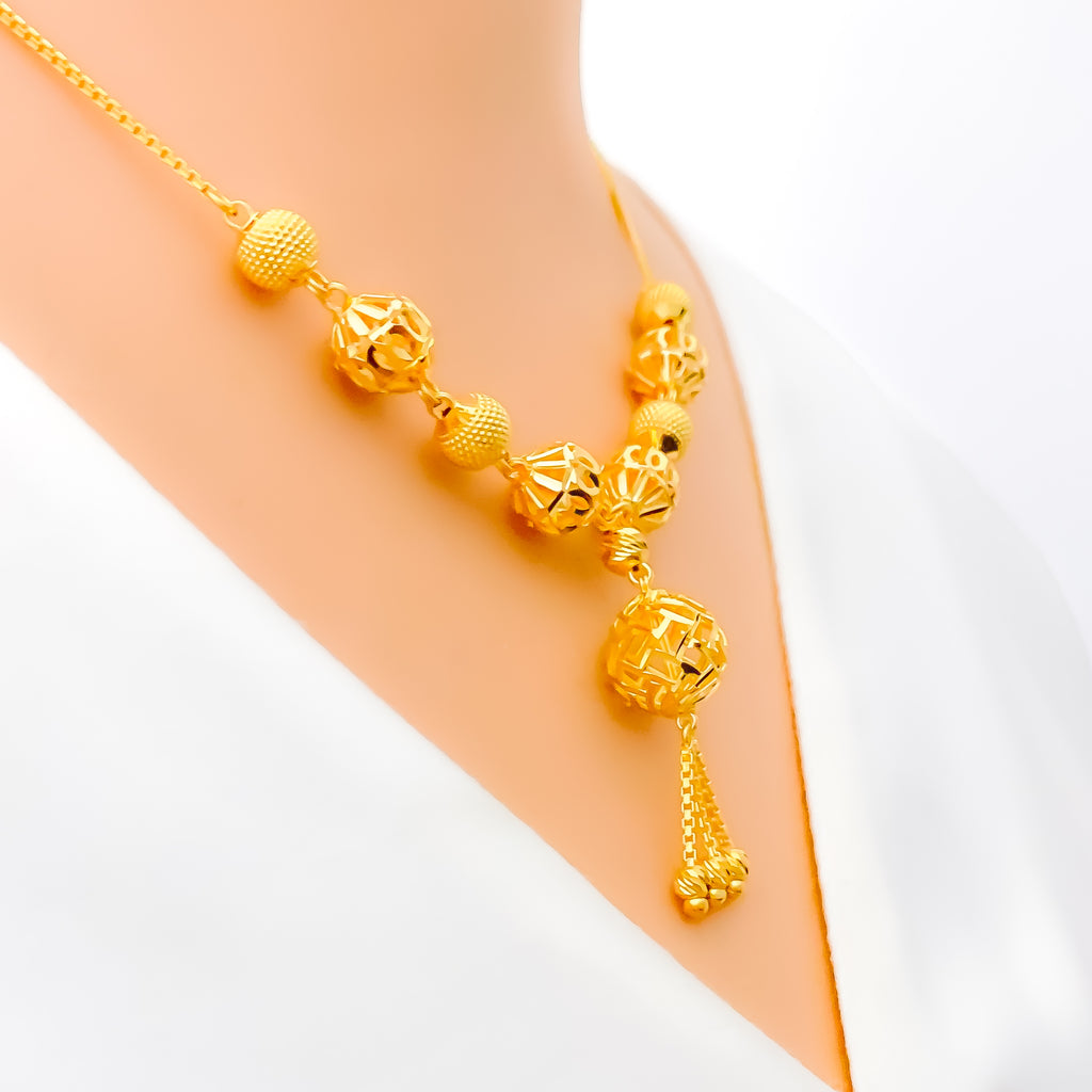 Distinct Cutwork Orb 22K Gold Necklace – Andaaz Jewelers