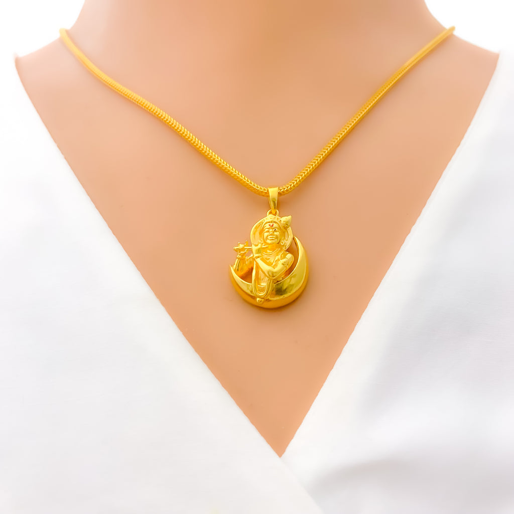 Magnificent 22k Gold Krishna Pendant Andaaz Jewelers