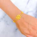 Stunning Beaded Flower 22k Gold Bracelet 
