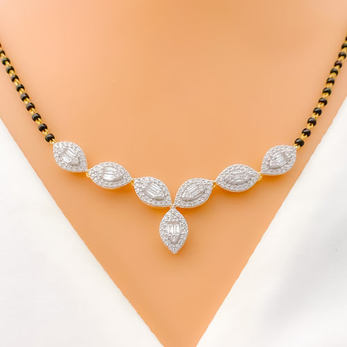Dazzling Marquise Flower Diamond + 18k Gold Mangal Sutra 