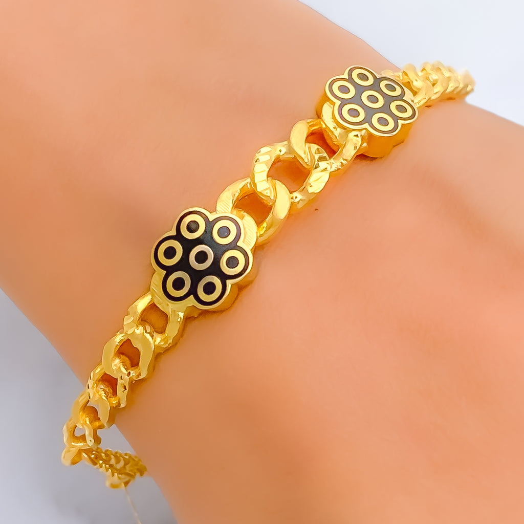 Glistening Fancy 21K Gold Flexi Bangle Bracelet – Andaaz Jewelers
