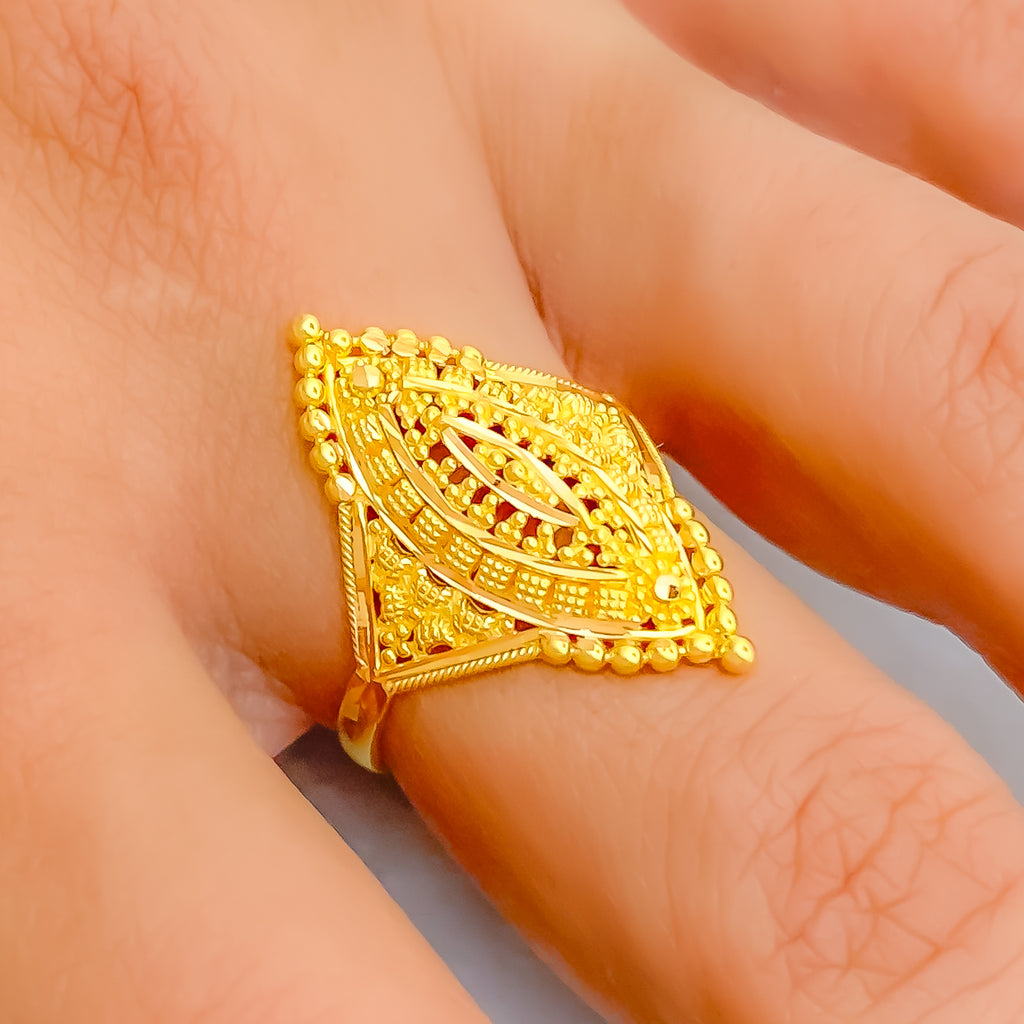 High-Finish Adorned Marquise 22K Gold Ring – Andaaz Jewelers
