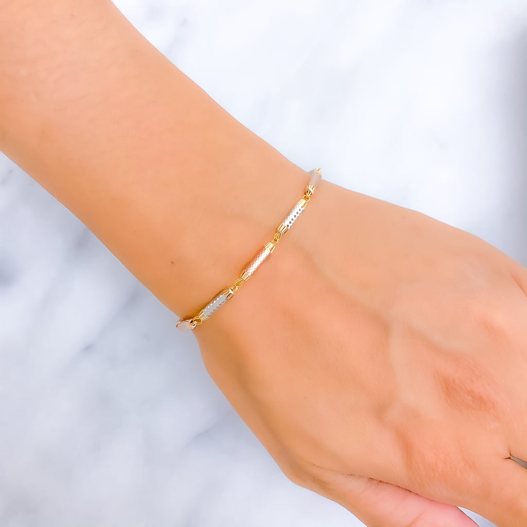 Tasteful Alternating 22k Gold Lined Bracelet – Andaaz Jewelers