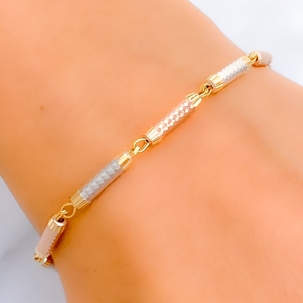 Tasteful Alternating 22k Gold Lined Bracelet – Andaaz Jewelers