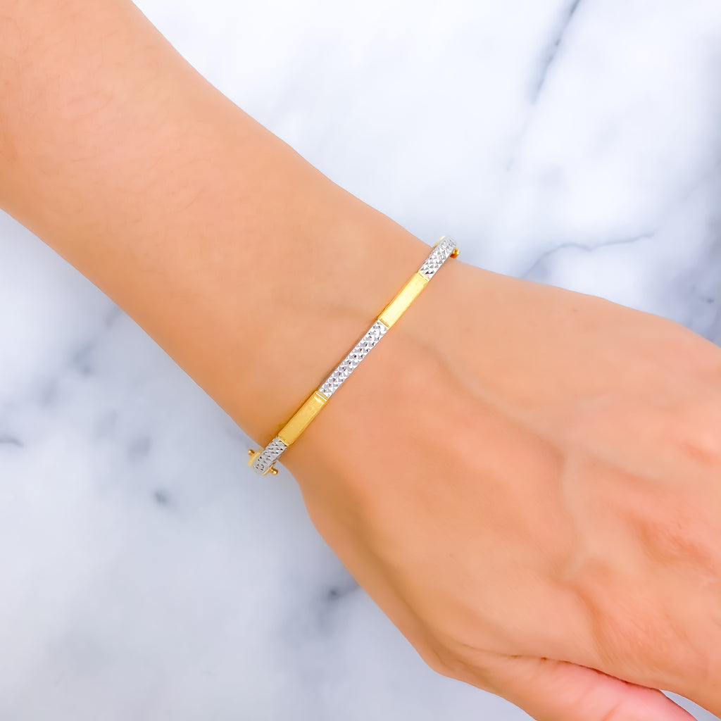 Unique Square 22k Gold Bangle Bracelet – Andaaz Jewelers