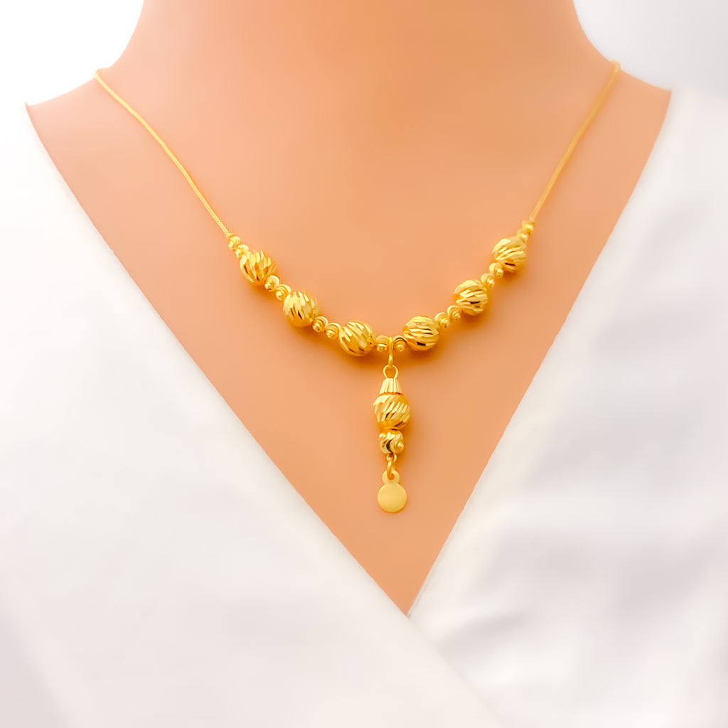 Lovely Ethereal 21k Gold Necklace – Andaaz Jewelers