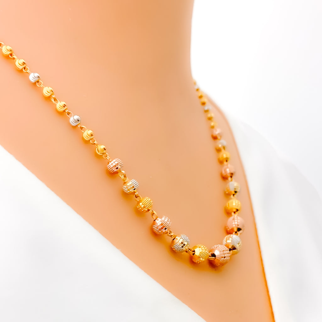 Elevated Multi-Tone 22k Gold Orb Necklace Set – Andaaz Jewelers