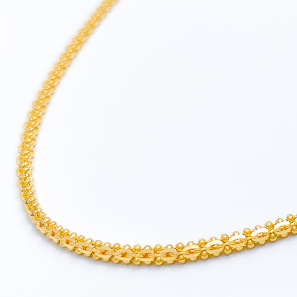 22K Yellow Gold Simple ball Chain - HMC-845