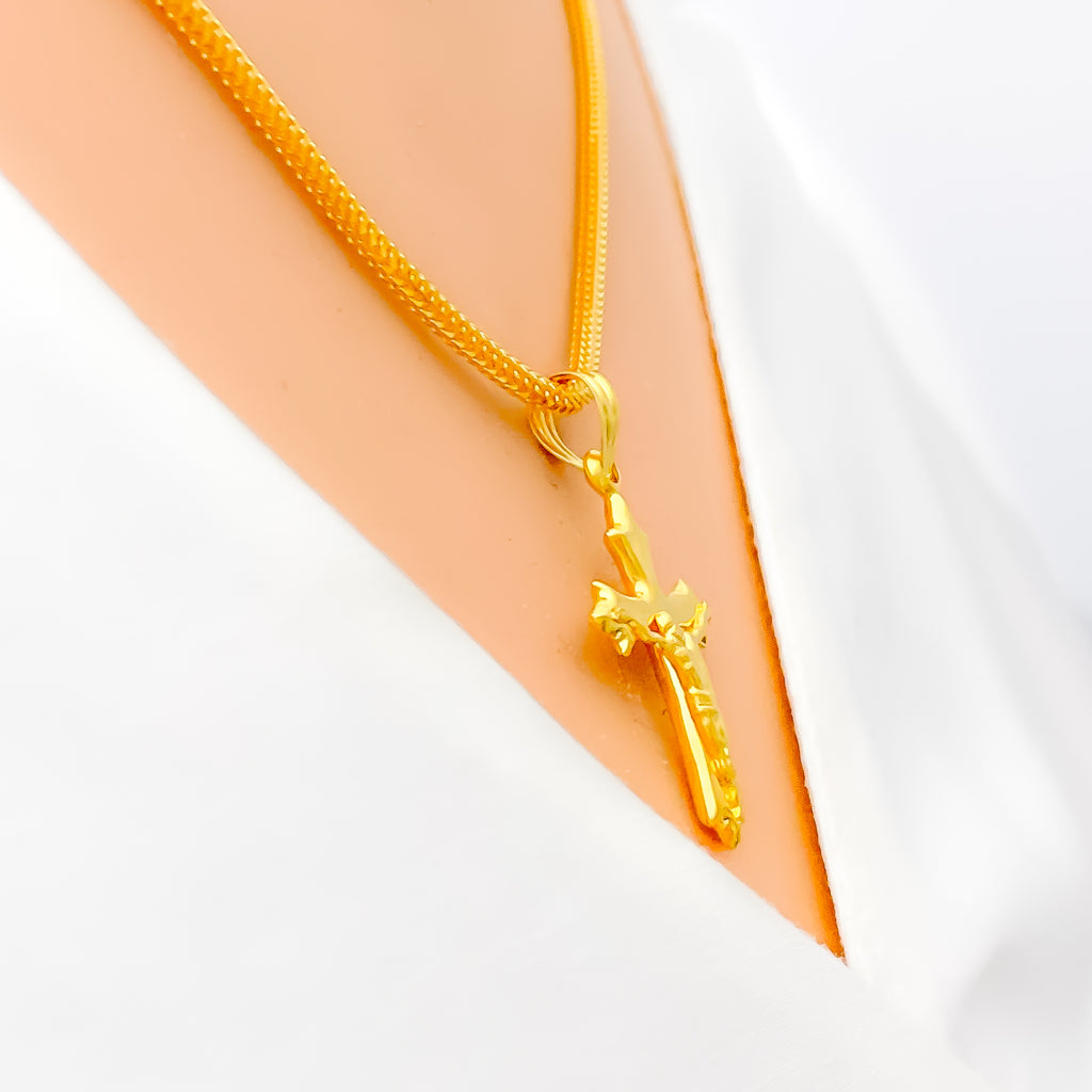 Timeless 22k Gold Cross Pendant – Andaaz Jewelers