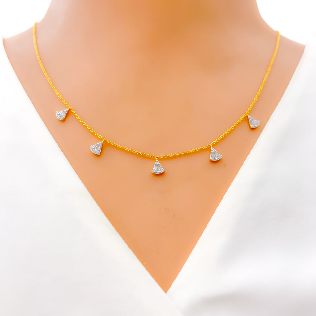 Elevated MultiDrop Diamond + 18k Gold Necklace Andaaz Jewelers