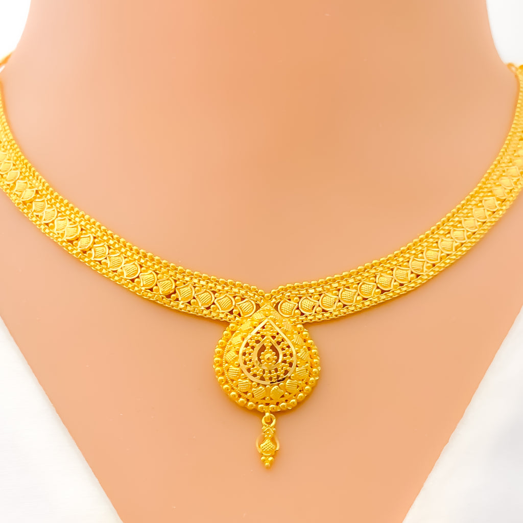 Classic Grandiose 22k Gold Rich Necklace Set – Andaaz Jewelers