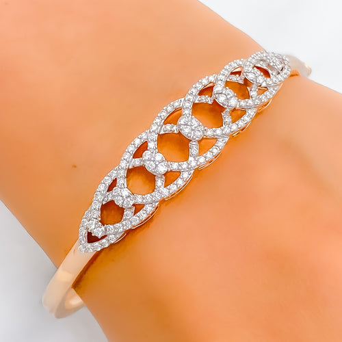 18k-gold-tapered-rose-gold-diamond-bangle-bracelet