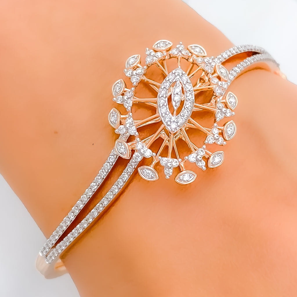 Statement Curved Diamond + 18k Gold Bangle Bracelet – Andaaz Jewelers