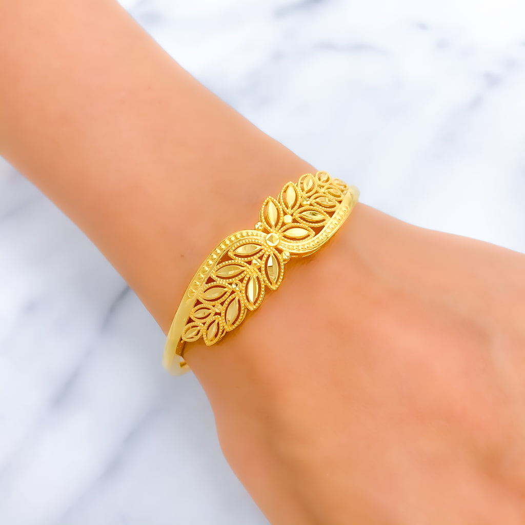 Graceful Leaf Bangle Bracelet – Andaaz Jewelers