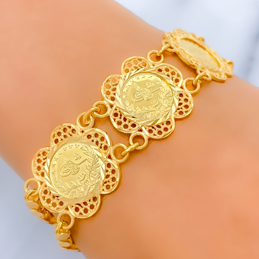 21K Gold Decorative Reversible Bracelet