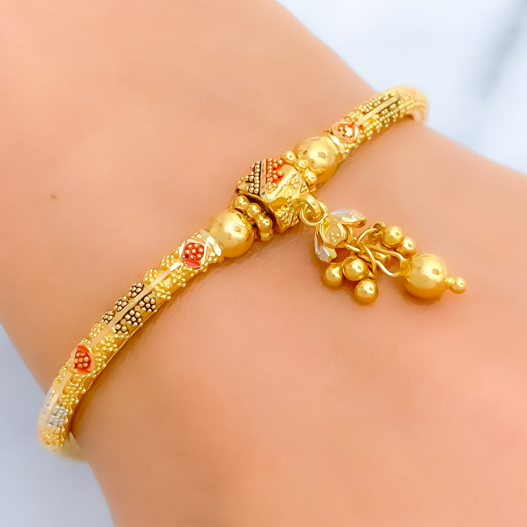 Majestic Floral 22k Gold Flexi Bangle Bracelet – Andaaz Jewelers