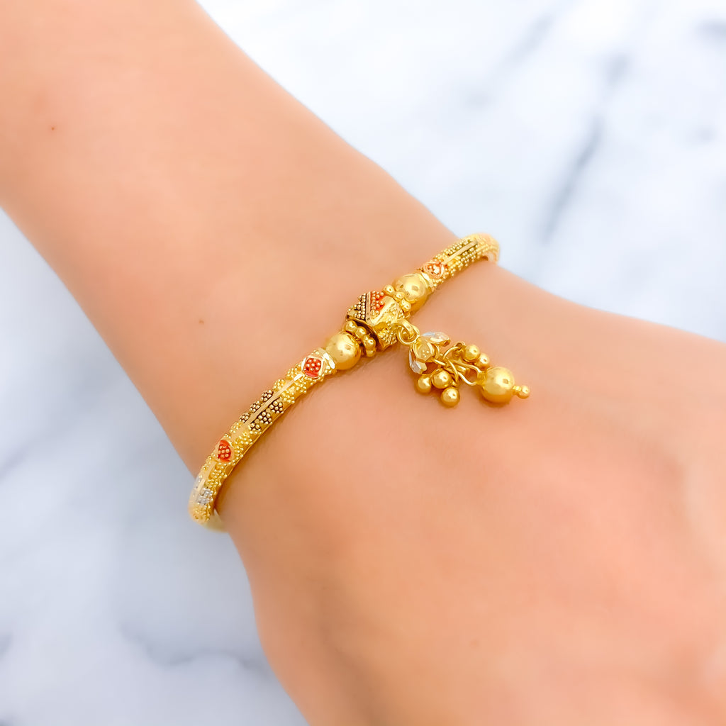 Majestic Floral 22k Gold Flexi Bangle Bracelet – Andaaz Jewelers