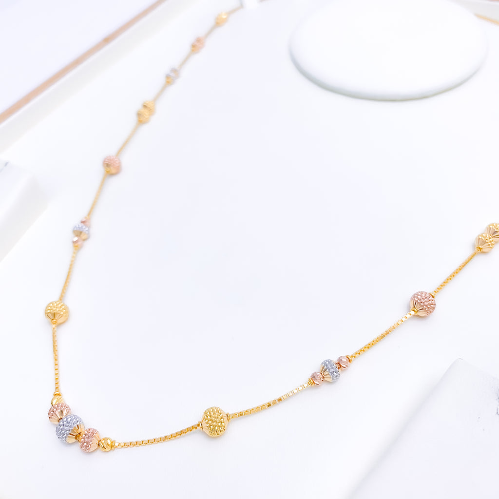 Rose Gold Accented Fancy Chain - 24