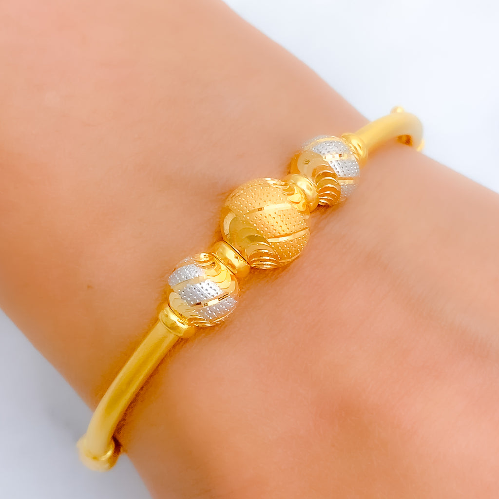 B ande絆 Chic Two-Tone Orb Bangle Bracelet – Andaaz Jewelers