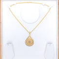 Radiant CZ Adorned Ganesha 22k Gold Pendant