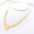 Shining Heart Cluster 22k Gold Necklace Set
