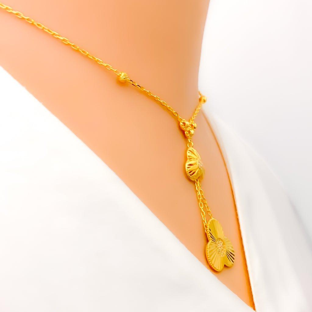 Posh 5-Piece CZ Clover 21k Gold Necklace Set – Andaaz Jewelers
