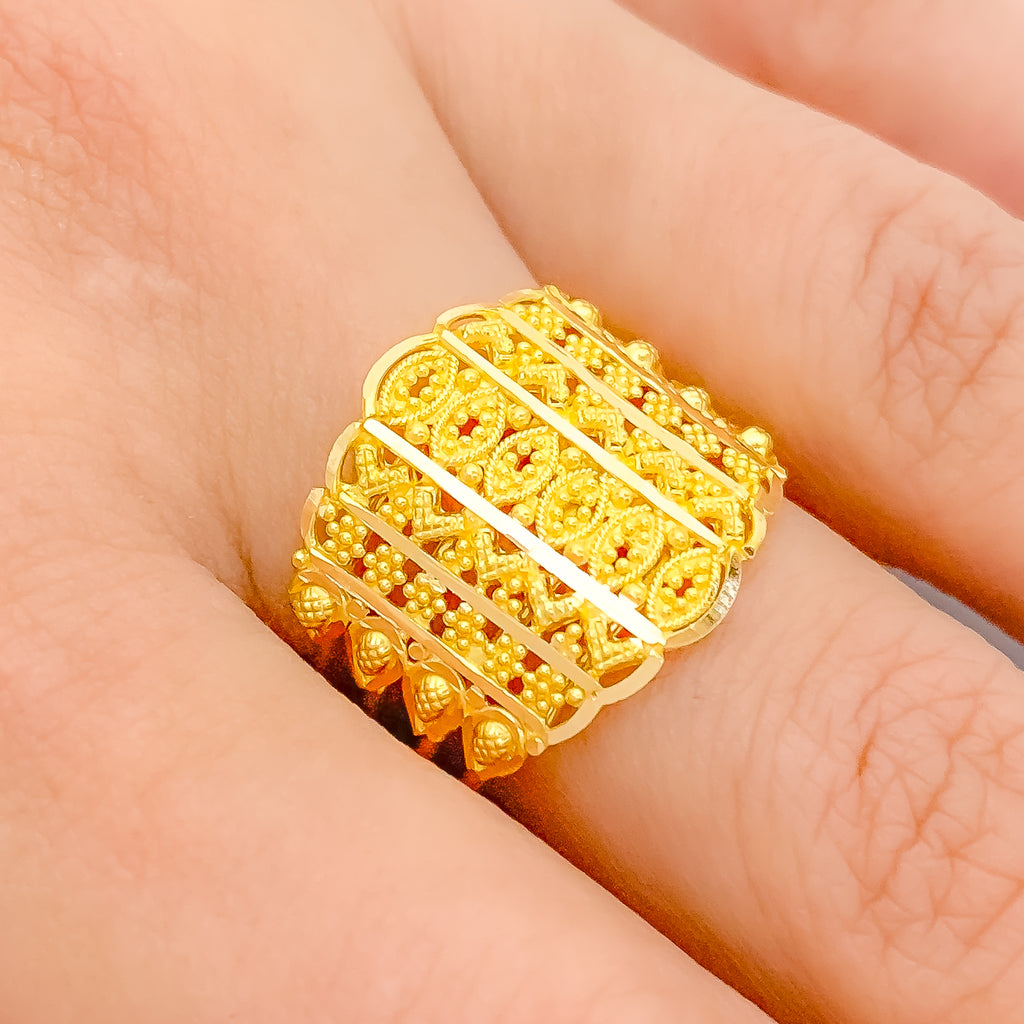 Naho Kamada 5LINE RING 12号 純金 Dressy Delightful Multi-Bead Ring – Andaaz Jewelers