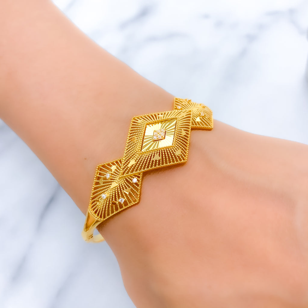 Elevated CZ Rhombus Bangle Bracelet – Andaaz Jewelers