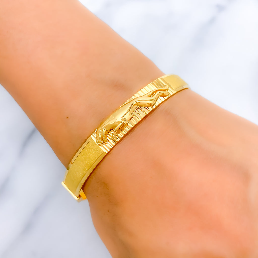 Gorgeous High Finish Jaguar 22k Gold Bangle Bracelet – Andaaz Jewelers