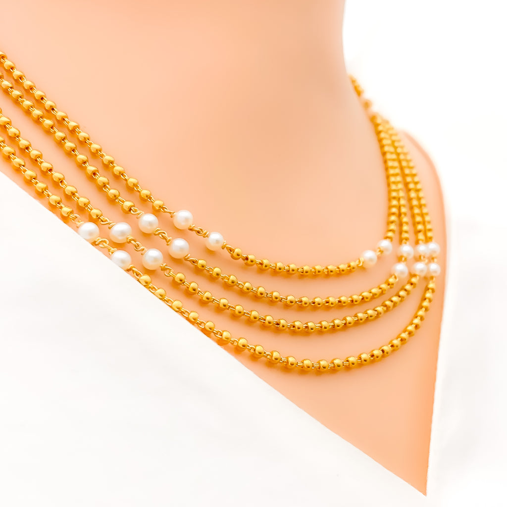 Royal Beaded Pearl Necklace Andaaz Jewelers 1164