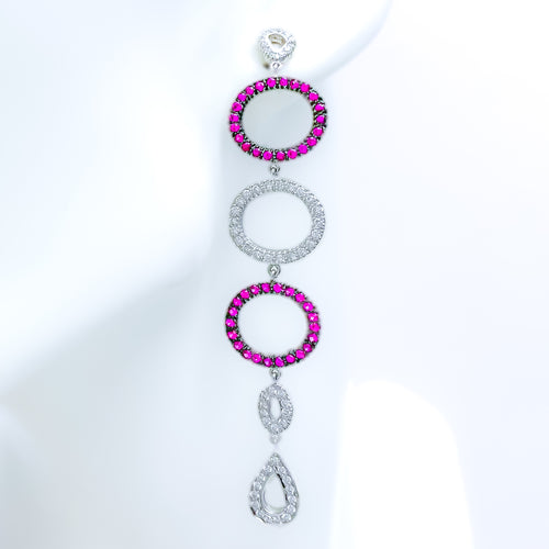 Ruby & Diamond Oval Loop Earrings