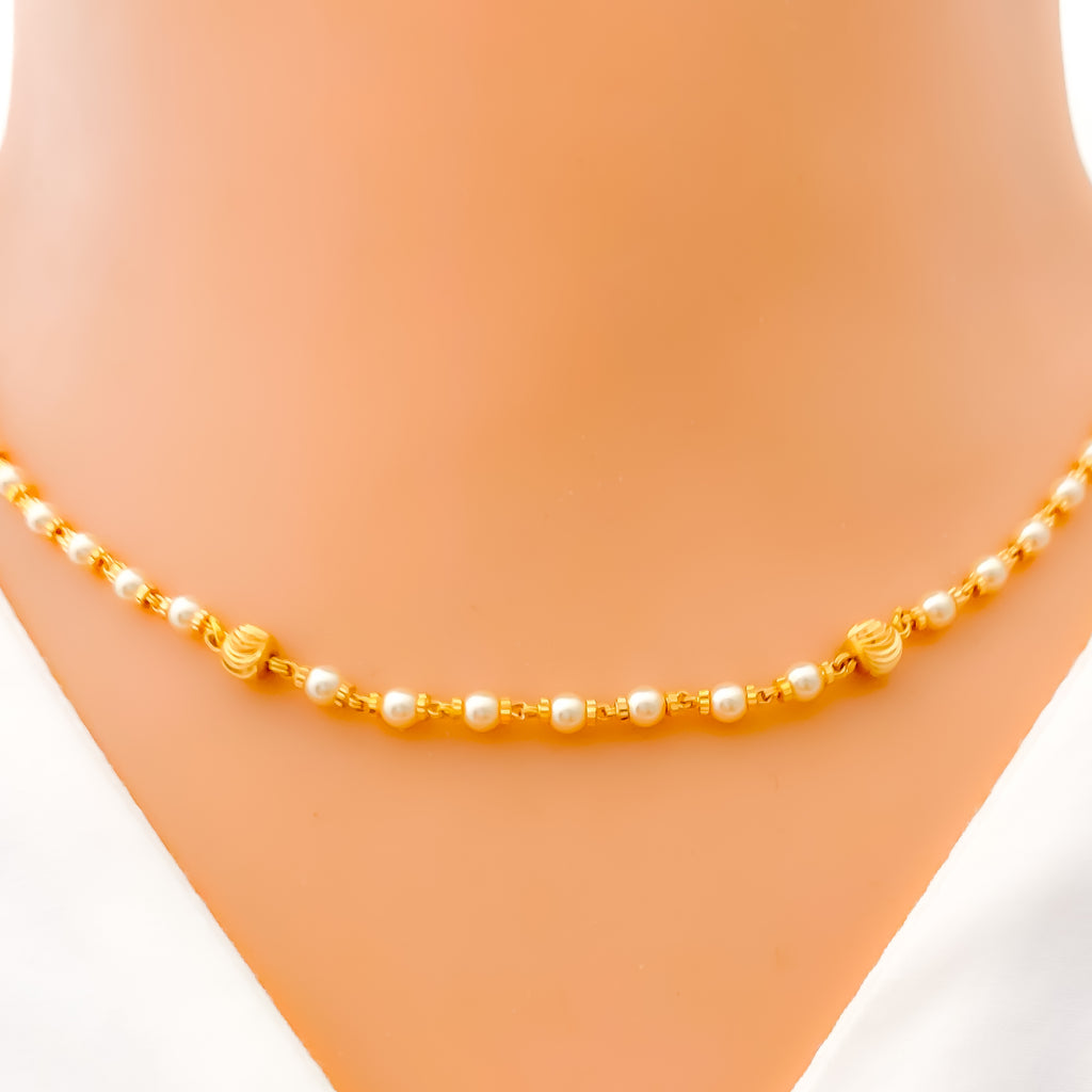 Graceful Beaded Pearl Necklace Andaaz Jewelers 6594