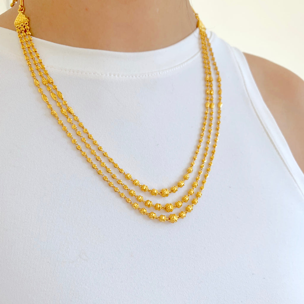 Three Lara Gold Necklace Set – Andaaz Jewelers
