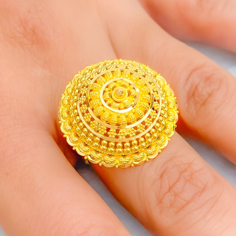 Bold Classy 22k Gold Statement Ring