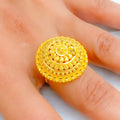 Polished Fashionable 22k Gold Statement Ring