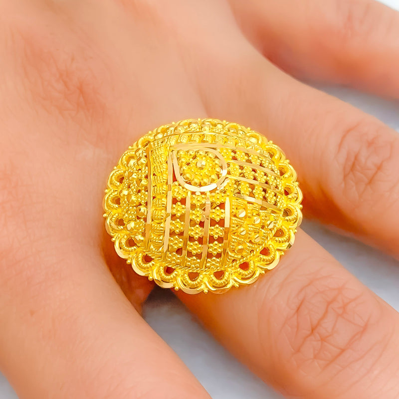 Dazzling Impressive 22k Gold Statement Ring