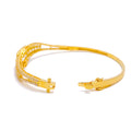 Distinct Stunning Striped 22k Gold CZ Bangle Bracelet
