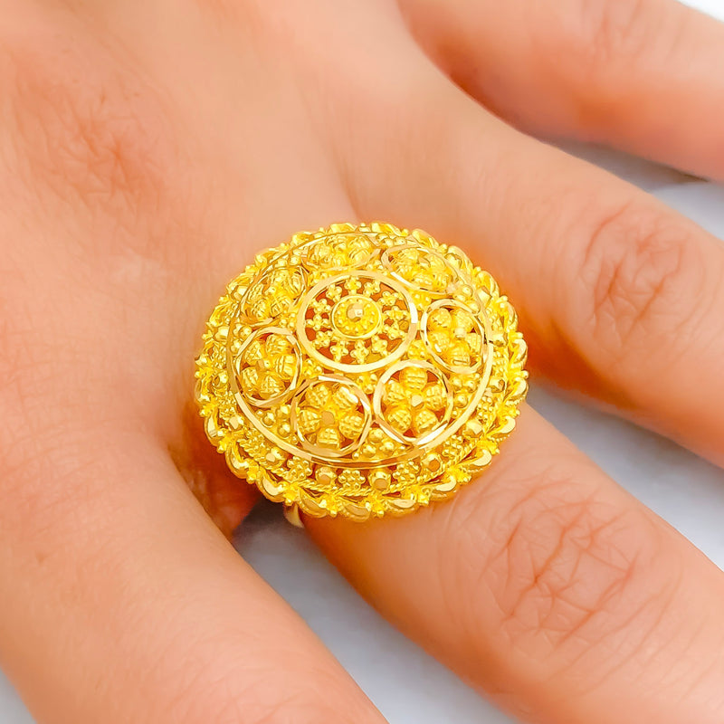 Luscious Stately 22k Gold Statement Ring