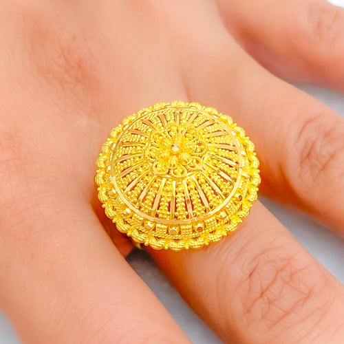 Opulent Regal 22k Gold Statement Ring