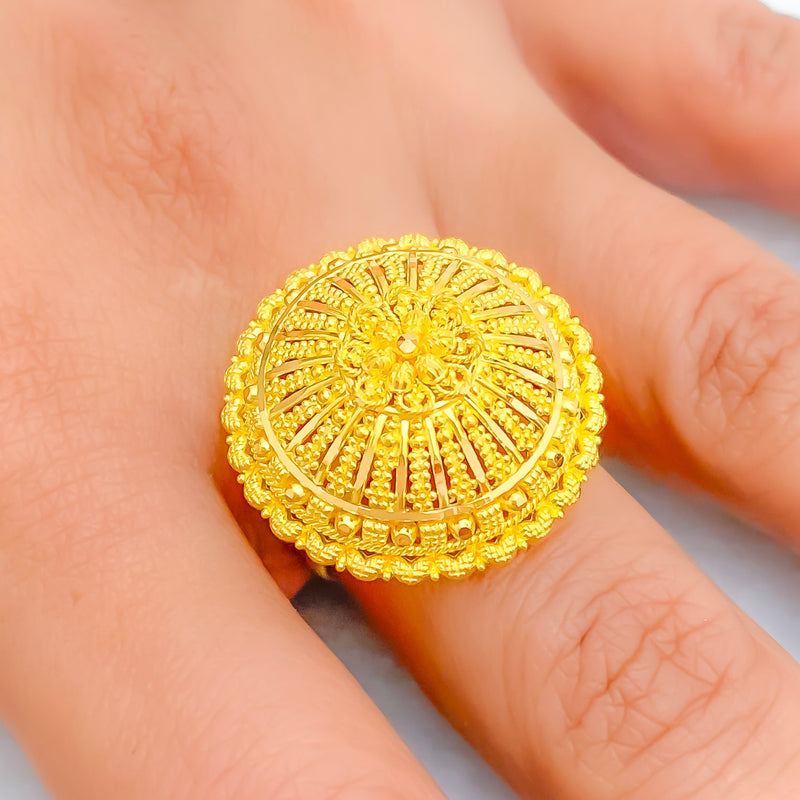 Opulent Regal 22k Gold Statement Ring