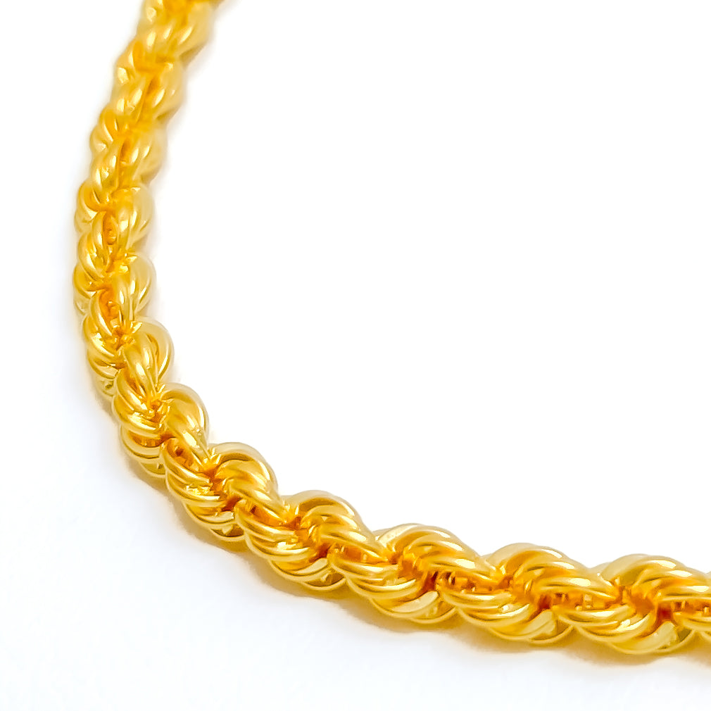 Classic Hollow 22k Gold Rope Chain 18