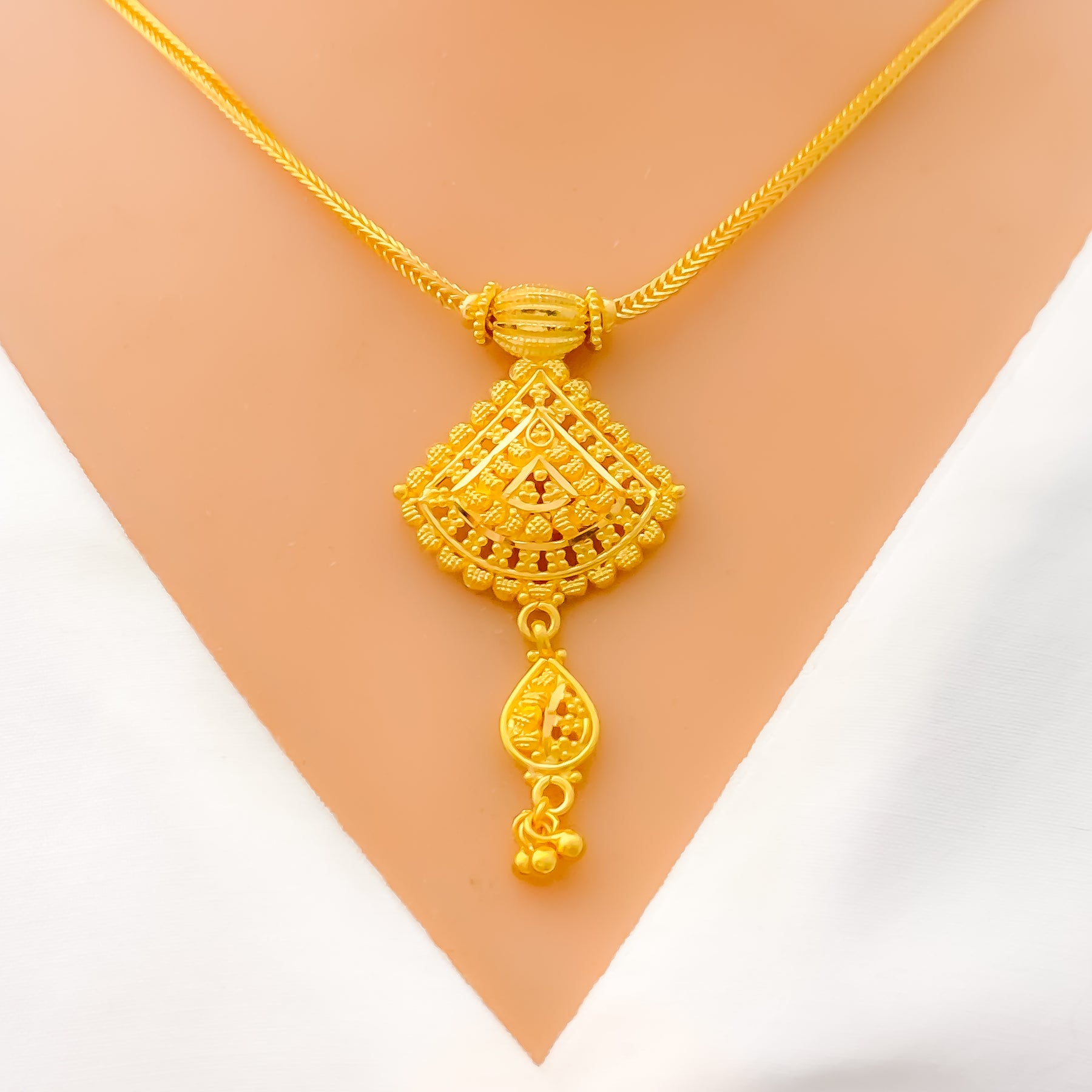 Ethnic Indian Long necklace set with Gold plating and CZ crystals. |  Pearlings Designer Collection