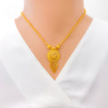 Intricate Beaded 22k Gold Necklace Set 