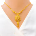 Ornate Chandelier Drop 22k Gold Necklace Set 